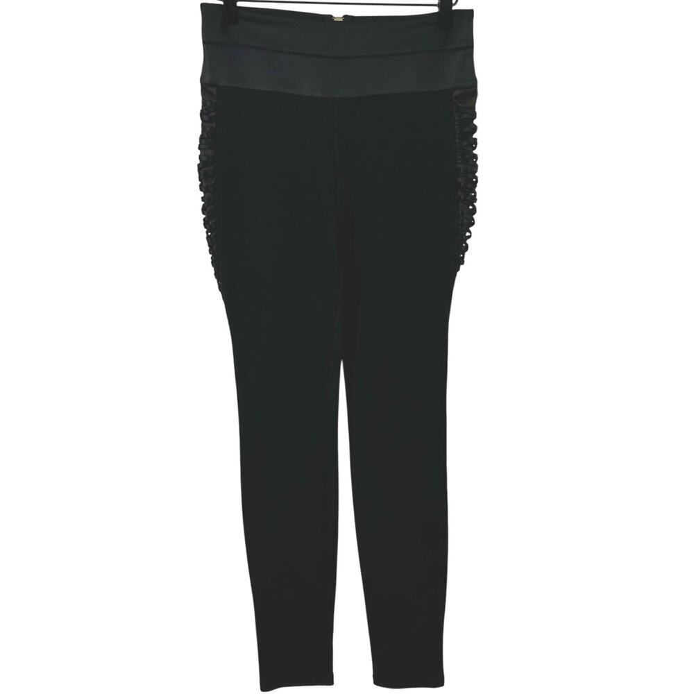 Bisou Bisou Black Skinny Leggings Punk Goth Y2K Stretch Pants Women Size 2 - Picture 1 of 8